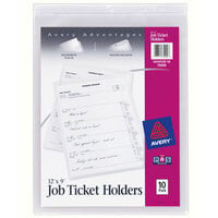 Avery® 75009 12 inch x 9 inch Clear Vinyl Job Ticket Holder - 10/Pack
