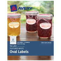 Avery® 08216 1 1/8 inch x 2 1/4 inch White Textured Water Resistant Printable Oval Label - 210/Pack