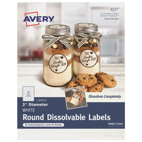 Avery® 04227 2 inch White Round Print-to-the-Edge Dissolvable Labels - 60/Pack