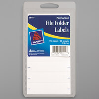 Avery® 06141 2 3/4 inch x 5/8 inch White Rectangle Write-On 1/3 Cut File Folder Labels - 156/Pack