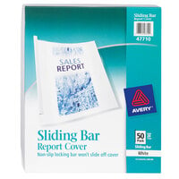 Avery® 11 inch x 8 1/2 inch White Sliding Bar Report Cover - 50/Box