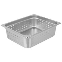 Choice 1/2 Size 4 inch Deep Anti-Jam Perforated Stainless Steel Steam Table / Hotel Pan - 24 Gauge