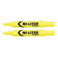 Avery® 24081 Hi-Liter® Fluorescent Yellow Chisel Tip Desk Style Highlighter - 2/Pack