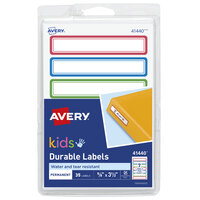 Avery® 41440 3 1/2 inch x 5/8 inch Assorted Color Handwrite Only Durable Kids' Gear Label - 35/Pack