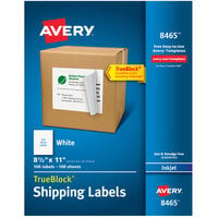 Avery® 08465 TrueBlock 8 1/2" x 11" White Full Sheet Shipping Labels - 100/Box