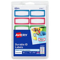 Avery® 41441 3/4 inch x 1 3/4 inch Assorted Color Handwrite Only Durable Kids Label - 60/Pack
