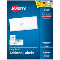 Avery® 08460 Easy Peel 1" x 2 5/8" White Mailing Address Labels - 3000/Box