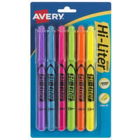 Avery® 23585 Hi-Liter® Assorted Color Chisel Tip Pen Style Highlighter - 6/Pack