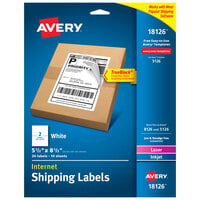 Avery® 18126 TrueBlock 5 1/2 inch x 8 1/2 inch Internet Shipping Labels - 20/Pack