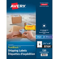 Avery® 08164 TrueBlock 3 1/3" x 4" White Permanent Inkjet Shipping Label - 150/Pack