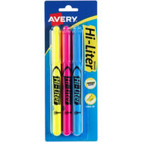 Avery® 25860 Hi-Liter® Assorted Color Chisel Tip Pen Style Highlighter - 3/Pack
