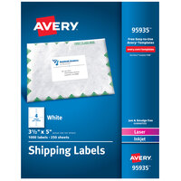 Avery® 95935 3 1/2" x 5" White Permanent Printable Bulk Shipping Label - 1000/Box
