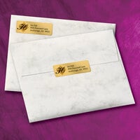 Avery® 08987 3/4 inch x 2 1/4 inch Gold Rectangle Foil Return Address Labels - 300/Pack