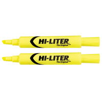 Avery® 98035 Hi-Liter® Fluorescent Yellow Chisel Tip Desk Style Highlighter - 12/Pack