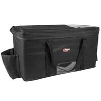 Sterno 70537 Delivery Deluxe Space Saver Black 4XL Insulated Food Carrier, 32 inch x 13 inch x 17 3/4 inch - Holds (15) 9 inch x 9 inch x 3 inch Meal Containers