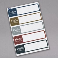 Avery® 05154 1 inch x 3 3/4 inch Assorted Matte Color Removable Flexible Adhesive Printable Name Badge Label - 100/Pack