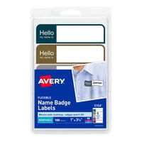 Avery® 05154 1" x 3 3/4" Assorted Matte Color Removable Flexible Adhesive Printable Name Badge Label - 100/Pack