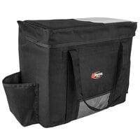 Sterno 70535 Delivery Deluxe Space Saver Black 3XL Insulated Food Carrier, 22 inch x 13 inch x 19 3/4 inch - Holds (12) 9 inch x 9 inch x 3 inch Meal Containers