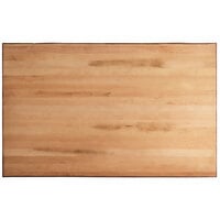 Lancaster Table & Seating 30 inch x 48 inch Solid Wood Live Edge Table Top with Antique Natural Finish