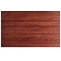 Lancaster Table & Seating 30 inch x 48 inch Solid Wood Live Edge Table Top with Mahogany Finish