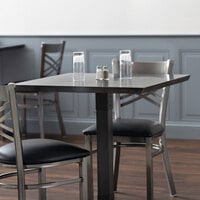 Lancaster Table & Seating 30 inch x 30 inch Solid Wood Live Edge Table Top with Antique Slate Gray Finish