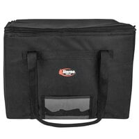 Sterno 70515 Catering Space Saver Black Extra-Large Insulated Food Carrier, 24" x 16" x 17 3/4" - Holds (4) Full Size Food Pans