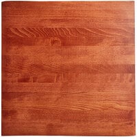 Lancaster Table & Seating Square Industrial Solid Wood Live Edge Table Top with Mahogany Finish