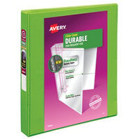 Avery 17263 Chartreuse Durable View Binder with 1 inch Slant Rings