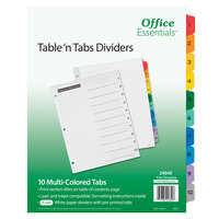 Avery® 24840 Office Essentials 10-Tab White / Multi-Color Table 'n Tabs Divider Set - 6/Pack