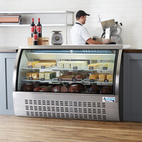 Avantco DLC64-HC-S 64 inch Stainless Steel Curved Glass Refrigerated Deli Case
