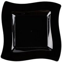 Fineline Wavetrends 110-BK 10 3/4 inch Black Plastic Square Plate - 120/Case