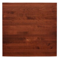 Lancaster Table & Seating 30" x 30" Solid Wood Live Edge Table Top with Mahogany Finish