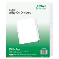 Avery® 24848 Office Essentials Big Tab 8-Tab White Write-On Divider Set - 12/Pack