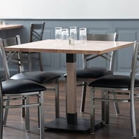 Lancaster Table & Seating 36 inch x 36 inch Solid Wood Live Edge Table Top with Antique White Wash Finish