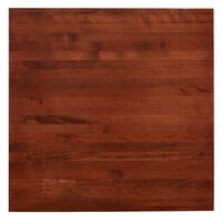 Lancaster Table & Seating 36 inch x 36 inch Solid Wood Live Edge Table Top with Mahogany Finish