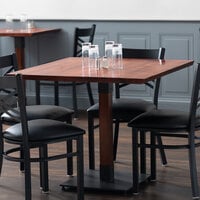 Lancaster Table & Seating 36 inch x 36 inch Solid Wood Live Edge Table Top with Mahogany Finish