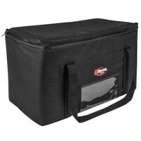 Sterno 70513 Catering Space Saver Black Large Insulated Food Carrier, 24 inch x 16 inch x 14 inch - Holds (3) Full Size Food Pans