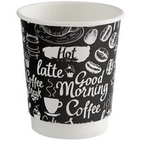Choice 8 oz. Coffee Break Print Smooth Double Wall Paper Hot Cup - 500/Case