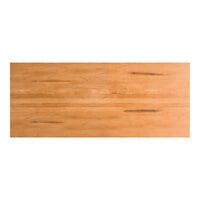 Lancaster Table & Seating Industrial 30" x 72" Solid Wood Live Edge Table Top with Honey Maple Finish