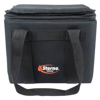 Sterno 72602 Black Small Delivery Insulated Food Carrier, 12 inch x 9 1/2 inch x 10 inch - Holds (12) Cans