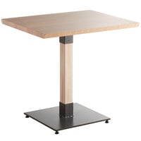 Lancaster Table & Seating Industrial 24" x 30" Solid Wood Live Edge Standard Height Table with Antique White Wash Finish