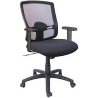 Alera ALEET4017B Etros Series Mid-Back Petite Black Mesh Swivel / Tilt Office Chair