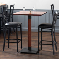 Lancaster Table & Seating 30 inch Square Solid Wood Live Edge Bar Height Table with Mahogany Finish