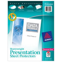 Avery® 74900 8 1/2 inch x 11 inch Diamond Clear Heavyweight Top-Load Acid-Free Sheet Protector - 10/Pack