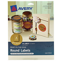 Avery® 22818 2 1/2 inch Kraft Brown Permanent Print-to-the-Edge Round Label - 90/Pack