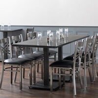 Lancaster Table & Seating 30 inch x 72 inch Solid Wood Live Edge Dining Height Table with Antique Slate Gray Finish