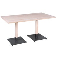 Lancaster Table & Seating Industrial 30" x 60" Solid Wood Live Edge Standard Height Table with Antique White Wash Finish