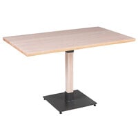 Lancaster Table & Seating Industrial 30" x 48" Solid Wood Live Edge Standard Height Table with Antique White Wash Finish