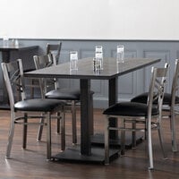 Lancaster Table & Seating 30 inch x 60 inch Solid Wood Live Edge Dining Height Table with Antique Slate Gray Finish