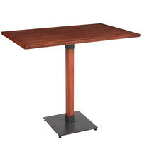 Lancaster Table & Seating Industrial 30" x 48" Solid Wood Live Edge Bar Height Table with Mahogany Finish